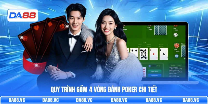 Quy trình gồm 4 vóng đánh Poker chi tiết